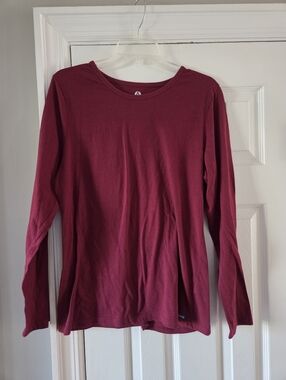 Adar Maroon Long Sleeve Crew Neck Top